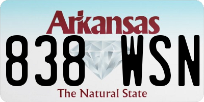 AR license plate 838WSN