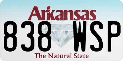AR license plate 838WSP