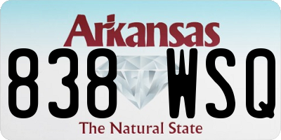AR license plate 838WSQ