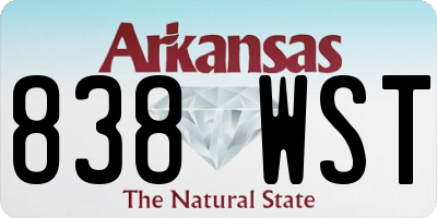 AR license plate 838WST