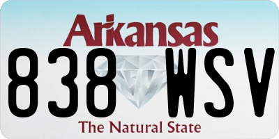 AR license plate 838WSV