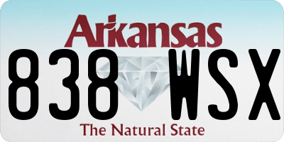 AR license plate 838WSX