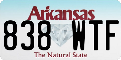 AR license plate 838WTF