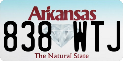 AR license plate 838WTJ