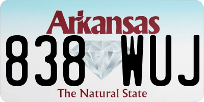AR license plate 838WUJ