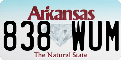 AR license plate 838WUM