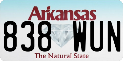 AR license plate 838WUN