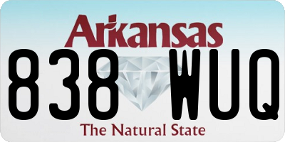 AR license plate 838WUQ