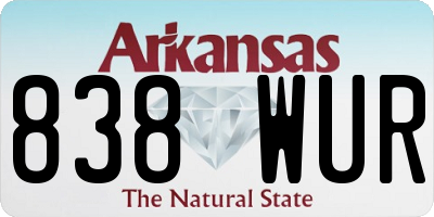 AR license plate 838WUR