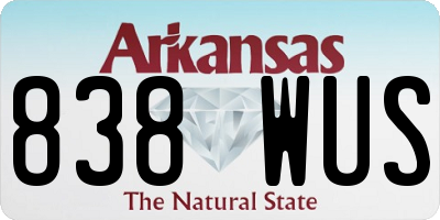 AR license plate 838WUS