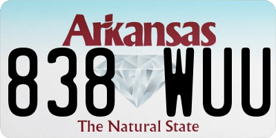AR license plate 838WUU
