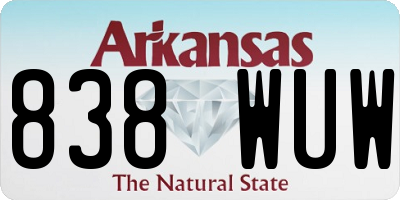 AR license plate 838WUW