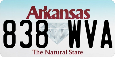 AR license plate 838WVA