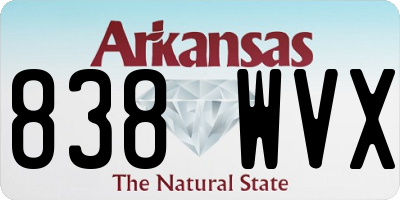 AR license plate 838WVX