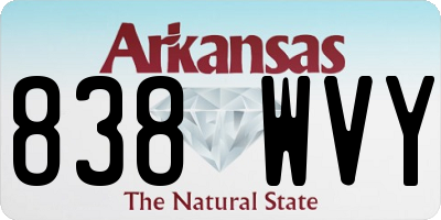 AR license plate 838WVY