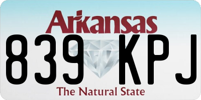 AR license plate 839KPJ