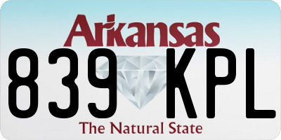 AR license plate 839KPL