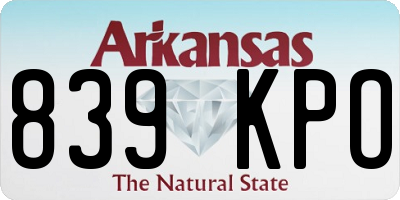 AR license plate 839KPO