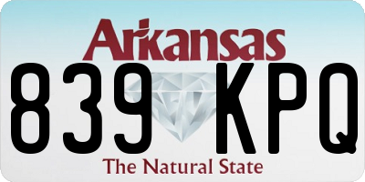 AR license plate 839KPQ