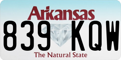 AR license plate 839KQW