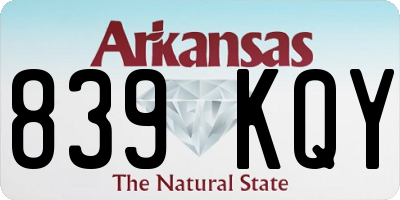 AR license plate 839KQY