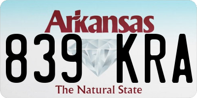 AR license plate 839KRA