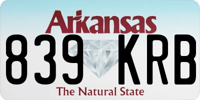 AR license plate 839KRB