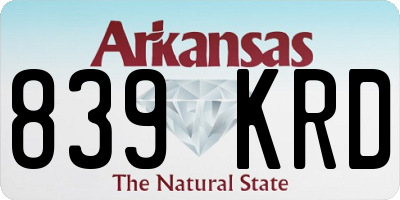 AR license plate 839KRD