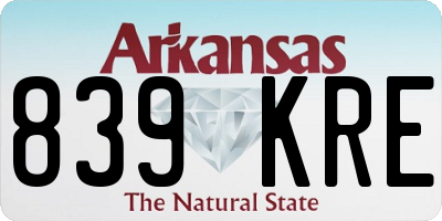 AR license plate 839KRE