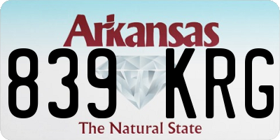 AR license plate 839KRG