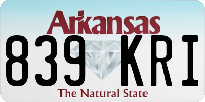 AR license plate 839KRI