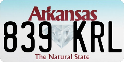 AR license plate 839KRL