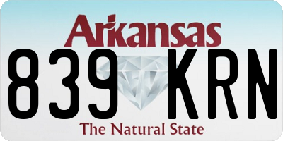 AR license plate 839KRN