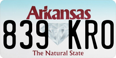 AR license plate 839KRO