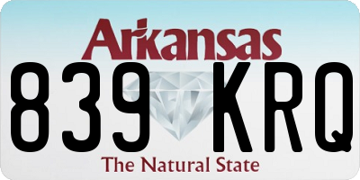 AR license plate 839KRQ
