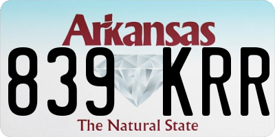 AR license plate 839KRR