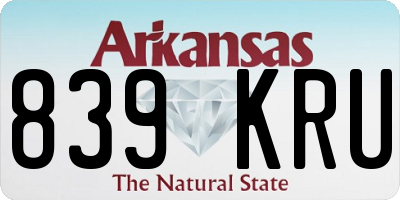 AR license plate 839KRU