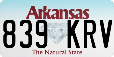 AR license plate 839KRV