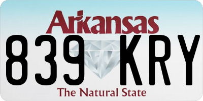 AR license plate 839KRY