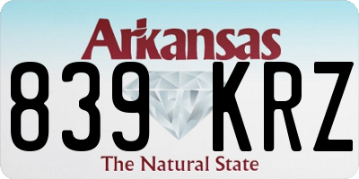 AR license plate 839KRZ