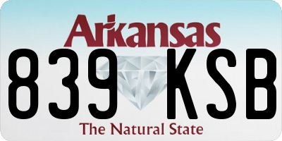 AR license plate 839KSB