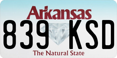 AR license plate 839KSD