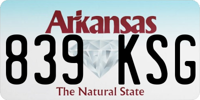 AR license plate 839KSG