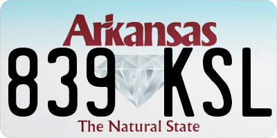 AR license plate 839KSL