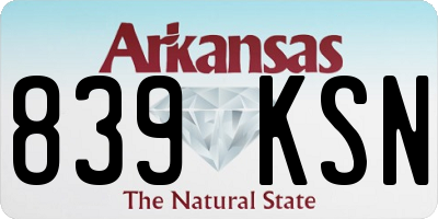 AR license plate 839KSN