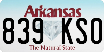 AR license plate 839KSO