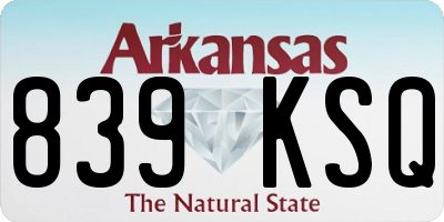 AR license plate 839KSQ
