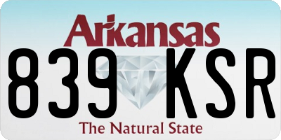 AR license plate 839KSR