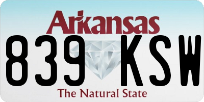 AR license plate 839KSW