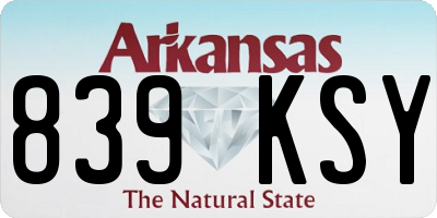 AR license plate 839KSY